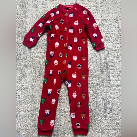 Winter holiday Christmas onsie pajamas footless sz 2T 3T more sizes available - Picture 1 of 3